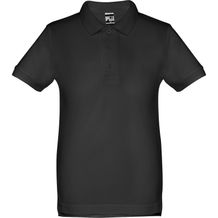 THC ADAM KIDS. Kurzärmeliges Baumwoll-Poloshirt für Kinder (unisex) (Schwarz) (Art.-Nr. CA218687)