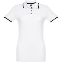 THC ROME WOMEN WH. Zweifarbiges Baumwoll-Poloshirt für Damen (weiß) (Art.-Nr. CA220458)