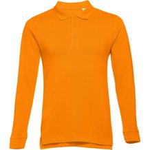 THC BERN. Langarm-Poloshirt für Herren aus kardierter Baumwolle (orange) (Art.-Nr. CA221653)