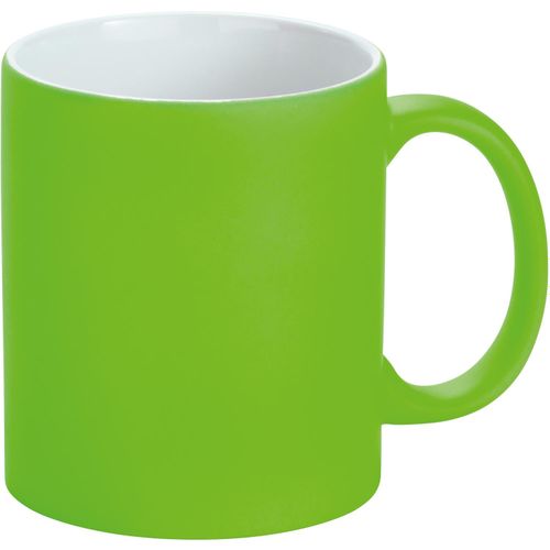 LYNCH. Keramikbecher 350 ml mit neonfarbener Oberfläche (Art.-Nr. CA223377) - Tasse aus Keramik mit einer neon-matten...
