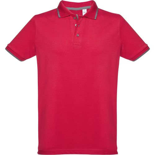 THC ROME. Zweifarbiges Baumwoll-Poloshirt für Herren (Art.-Nr. CA224240) - Herren Poloshirt aus Piqué Stoff 100...