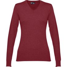 THC MILAN WOMEN. Pullover mit V-Ausschnitt für Damen aus Baumwolle und Polyamid (burgunder) (Art.-Nr. CA226045)