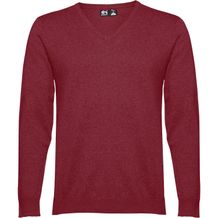 THC MILAN. Herren-Pullover mit V-Ausschnitt aus Baumwolle und Polyamid (burgunder) (Art.-Nr. CA249735)