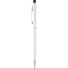 ZOE BK. Kugelschreiber aus Aluminium mit Touchpen-Spitze (weiß) (Art.-Nr. CA254428)