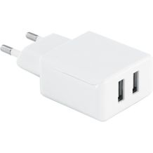 REDI. USB-Adapter aus ABS mit 2 Ausgängen (weiß) (Art.-Nr. CA275359)