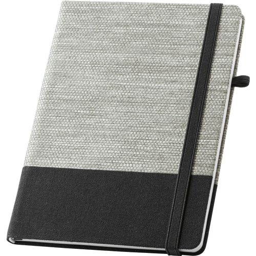 ROUSSEAU. A5-Notizbuch aus Strohfaser und Baumwoll-Canvas (Art.-Nr. CA295012) - Notizbuch A5 mit Hardcover aus Stroh...