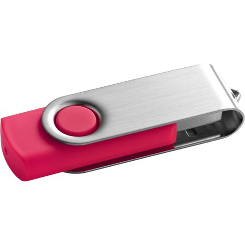 CLAUDIUS 4GB. USB-Stick 4 GB mit Metallclip (Art.-Nr. CA300627) - USB Stick 4 GB mit gummierter Oberfläch...