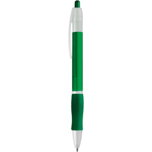 SLIM BK. Kugelschreiber mit Gummigriff (Art.-Nr. CA315324) - Kugelschreiber transparent mit schwarzsc...