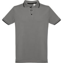 THC ROME. Zweifarbiges Baumwoll-Poloshirt für Herren (Grau) (Art.-Nr. CA320345)