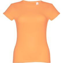 THC SOFIA. Tailliertes Damen-T-Shirt (Korallenorange) (Art.-Nr. CA328742)