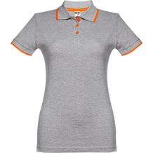 THC ROME WOMEN. "Slim fit" Damen Poloshirt (hellgrau melliert) (Art.-Nr. CA338844)