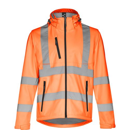 THC ZAGREB WORK. Softshell-Jacke mit hoher Sichtbarkeit (Unisex) (Art.-Nr. CA370538) - Herren Softshell-Jacke aus 100% Polyeste...