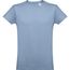 THC LUANDA. Herren-T-Shirt aus Baumwolle im Schlauchformat (Pastellblau) (Art.-Nr. CA373786)