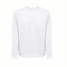 THC COLOMBO WH. Sweatshirt (unisex) aus italienischem Frottee ohne Krempel. Weiße Farbe (weiß) (Art.-Nr. CA378263)