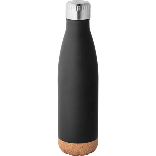 SOLBERG. Thermoskanne aus Edelstahl und Korkboden, 560 ml (Art.-Nr. CA413379) - Trinkflasche (560 mL) aus Edelstahl,...