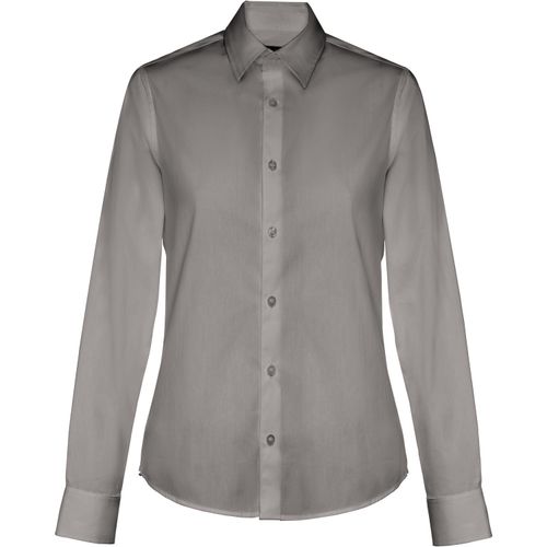 THC PARIS WOMEN. Langärmeliges Popeline-Hemd für Damen (Art.-Nr. CA427557) - Damen langarm Popeline Bluse aus 68%...