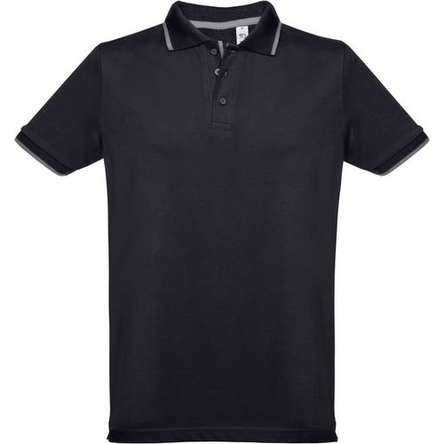THC ROME. Zweifarbiges Baumwoll-Poloshirt für Herren (Art.-Nr. CA436831) - Herren Poloshirt aus Piqué Stoff 100...