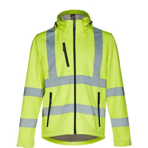 THC ZAGREB WORK. Softshell-Jacke mit hoher Sichtbarkeit (Unisex) (Art.-Nr. CA438178) - Herren Softshell-Jacke aus 100% Polyeste...