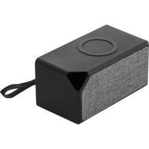 GRUBBS. Tragbarer ABS-Lautsprecher mit kabelloser Aufladung (Schwarz) (Art.-Nr. CA440214)