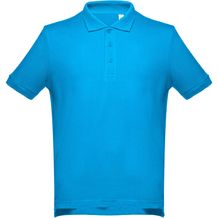 THC ADAM. Kurzarm-Poloshirt aus Baumwolle für Herren (wasserblau) (Art.-Nr. CA482691)