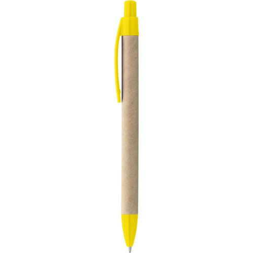 REMI. Kraftpapier-Kugelschreiber mit Clip (Art.-Nr. CA487454) - Kugelschreiber aus Kraftpapier mit...