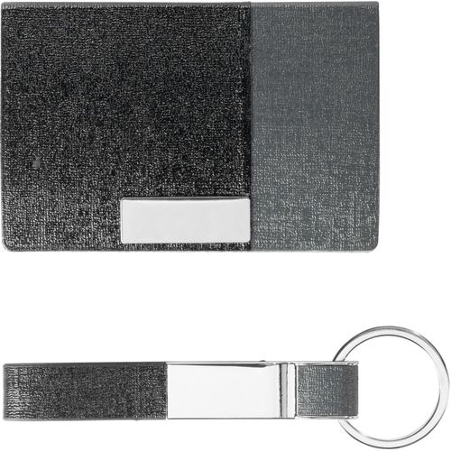 TRAVOLTA. Karten- und Schlüsselanhängerset aus Metall und PU (Art.-Nr. CA492962) - Set bestehend aus Kartenetui und Schlüs...