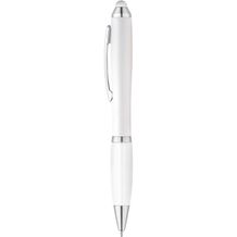 SANS. Kugelschreiber mit Drehmechanik und Metallclip (weiß) (Art.-Nr. CA526899)