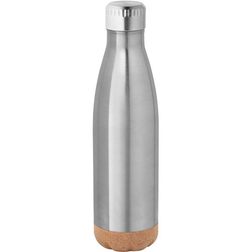 SOLBERG. Thermoskanne aus Edelstahl und Korkboden, 560 ml (Art.-Nr. CA528379) - Trinkflasche (560 mL) aus Edelstahl,...