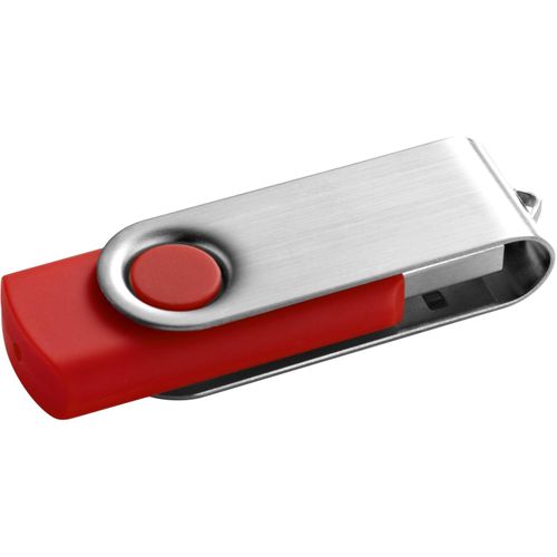 CLAUDIUS 4GB. USB-Stick 4 GB mit Metallclip (Art.-Nr. CA547027) - USB Stick 4 GB mit gummierter Oberfläch...