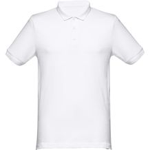 THC MONACO WH. Kurzarm-Poloshirt für Herren aus kardierter Baumwolle (weiß) (Art.-Nr. CA573907)