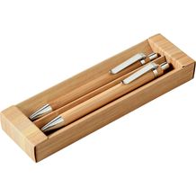 GREENY. Schreibset mit Kugelschreiber und Minenbleistift aus Bambus (natur) (Art.-Nr. CA575290)