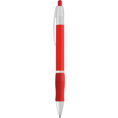 SLIM BK. Kugelschreiber mit Gummigriff (Art.-Nr. CA580105) - Kugelschreiber transparent mit schwarzsc...