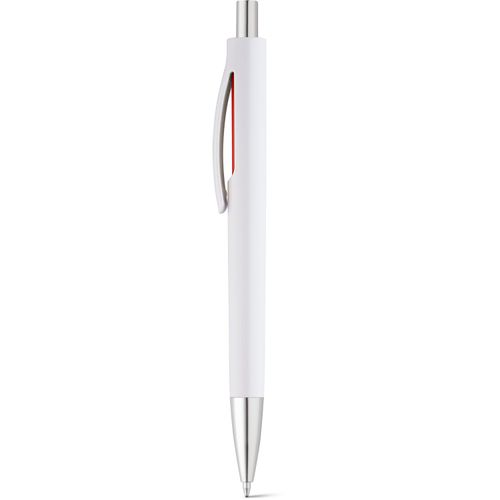 STRACED. Kugelschreiber mit Clip (Art.-Nr. CA595261) - Kugelschreiber, weiss mit farbigem...