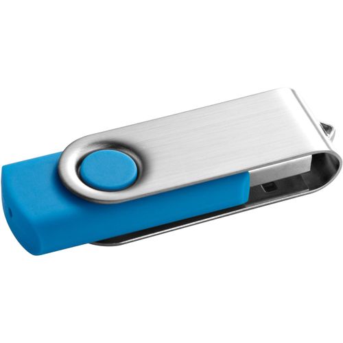 CLAUDIUS 4GB. USB-Stick 4 GB mit Metallclip (Art.-Nr. CA612737) - USB Stick 4 GB mit gummierter Oberfläch...