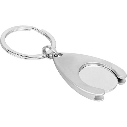 PORTHOS. Schlüsselanhänger aus Metall (Art.-Nr. CA615413) - Schlüsselanhänger mit Einkaufschi...