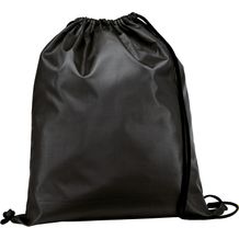 CARNABY. 210D Rucksacktasche mit schwarzen Zugbändern (Schwarz) (Art.-Nr. CA649055)