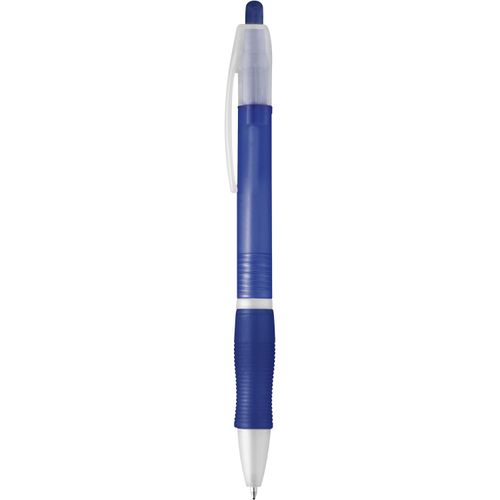 SLIM. Rutschfester Kugelschreiber mit Clip (Art.-Nr. CA672317) - Kugelschreiber transparent mit blauschre...