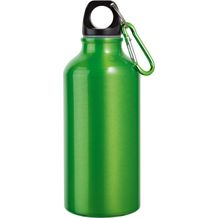 LANDSCAPE. Aluminium-Sportflasche mit Karabiner 400 ml (hellgrün) (Art.-Nr. CA684644)