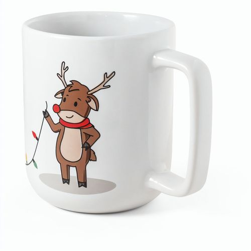 REINDEER. Becher mit Weihnachtsdruck 330 ml (Art.-Nr. CA702233) - Keramikbecher mit Weihnachtsmotiv....