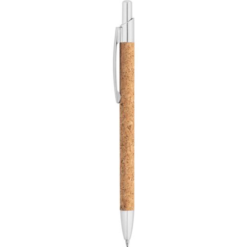 NATURA. Kugelschreiber aus Kork und Aluminium mit Clip (Art.-Nr. CA723074) - Kugelschreiber aus Aluminium mit blausch...