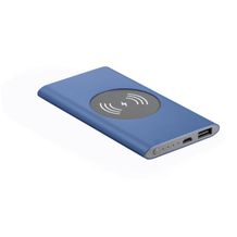 CASSINI. Induktive Powerbank aus Aluminium 4'000 mAh (blau) (Art.-Nr. CA723871)