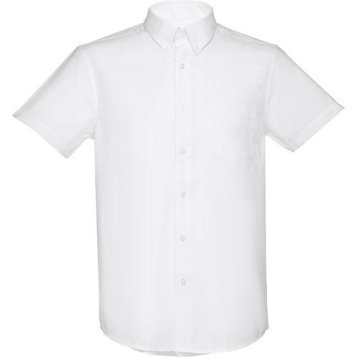 THC LONDON WH. Kurzärmeliges Herren-Oxford-Hemd. Weiße Farbe (Art.-Nr. CA757252) - Herren kurzarm Oxford Hemd aus 70%...
