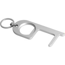 HANDY. Schlüsselanhänger aus Aluminium mit Flaschenöffner (Satinsilber) (Art.-Nr. CA806924)