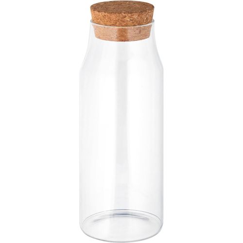 JASMIN 1000. Glasflasche mit Korkdeckel 1 Liter (Art.-Nr. CA820805) - Flasche (1 L) aus Borosilikatglas mit...