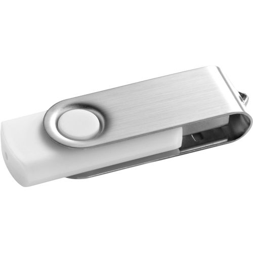 CLAUDIUS 4GB. USB-Stick 4 GB mit Metallclip (Art.-Nr. CA846767) - USB Stick 4 GB mit gummierter Oberfläch...