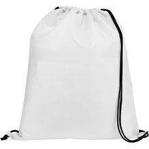 CARNABY. 210D Rucksacktasche mit schwarzen Zugbändern (weiß) (Art.-Nr. CA869171)
