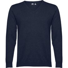 THC MILAN. Herren-Pullover mit V-Ausschnitt aus Baumwolle und Polyamid (dunkelblau) (Art.-Nr. CA888779)
