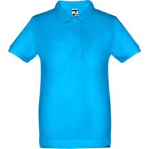 THC ADAM KIDS. Kurzärmeliges Baumwoll-Poloshirt für Kinder (unisex) (wasserblau) (Art.-Nr. CA890069)