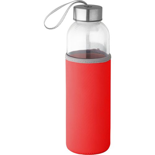 RAISE. Glas und Edelstahl Sportflasche 520 mL (Art.-Nr. CA905148) - Trinkflasche aus Glas (520 mL) mit...