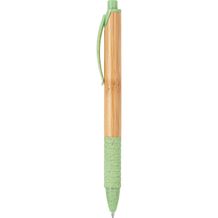 KUMA. Bambus-Kugelschreiber mit einem Anti-Rutsch-Clip (hellgrün) (Art.-Nr. CA964188)